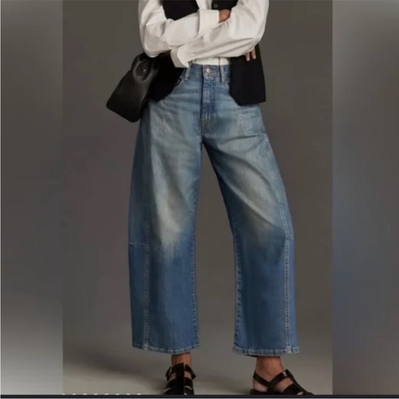 Pilcro Denim - Anthropologie Pilcro Barell Wide Leg Stretch, SIZE 28